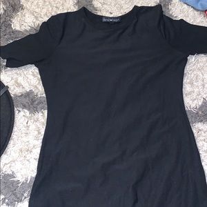 black tight fitted dress!